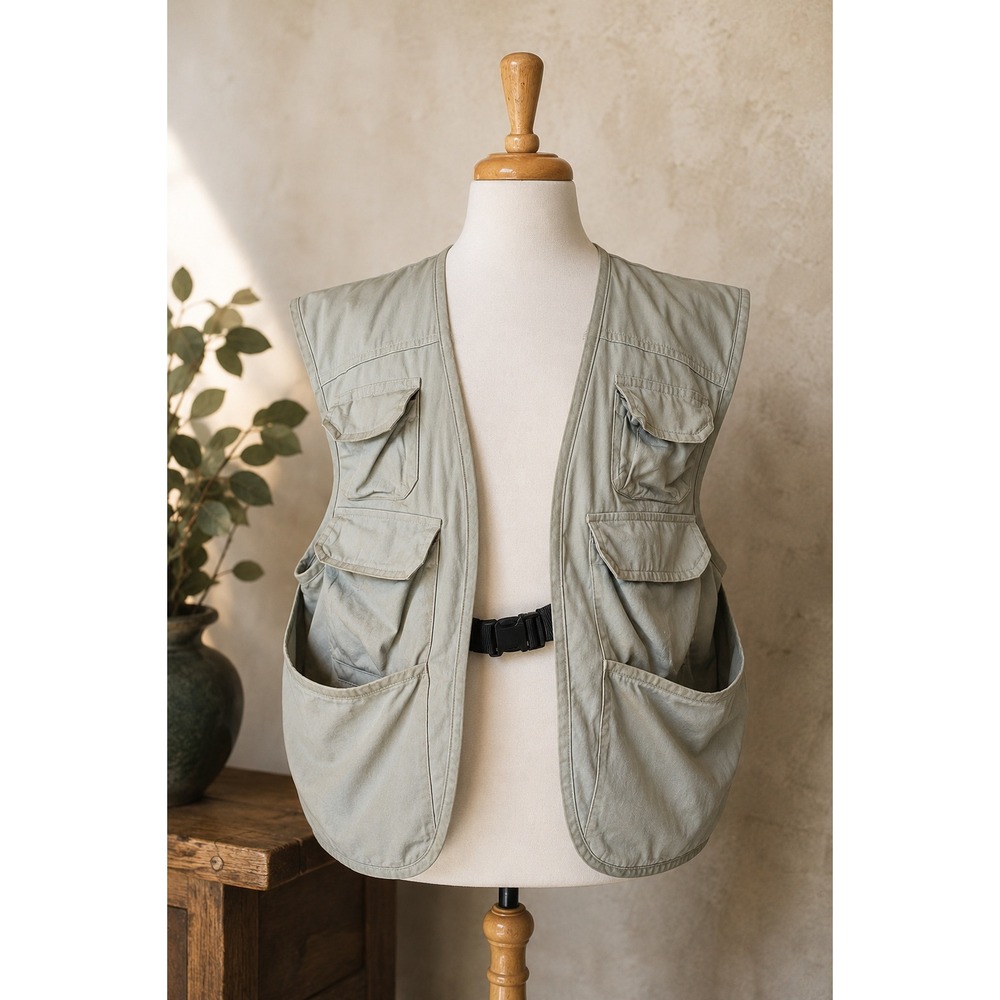 Vtg River Gear Fishing Vest Made in Canada XL Canvas Utility Outdoor Corpcore